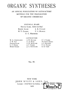 Organic syntheses. V. 4