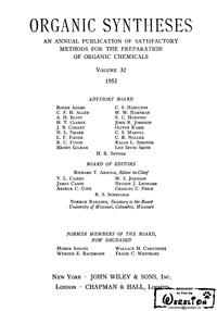 Organic syntheses. V. 32