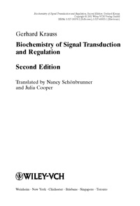 Biochemistry of Signal Transduktion and Regulation