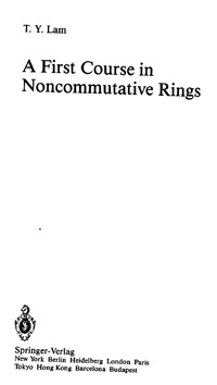 A First Course in Noncommutative Rings