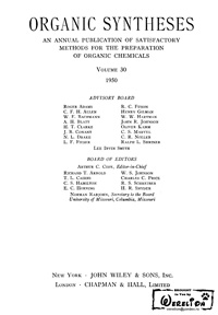 Organic syntheses. V. 30