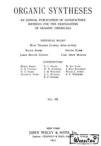 Organic syntheses. V. 3