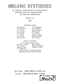 Organic syntheses. V. 31