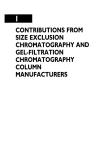 Contributions from size exclusion chromatography and gel-filtration chromatography column manufactures