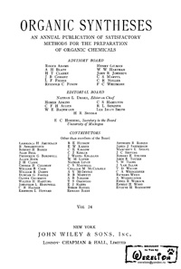 Organic syntheses. V. 24