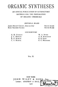 Organic syntheses. V. 2